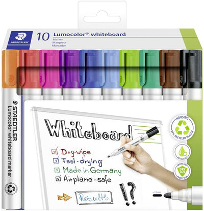 Staedtler - lumocolor - marqueur pour tableau blanc - set en carton de 10 couleurs