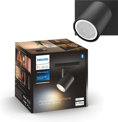 Spot en saillie Philips Hue Runner - lumière blanche chaude à froide - 1 spot - noir