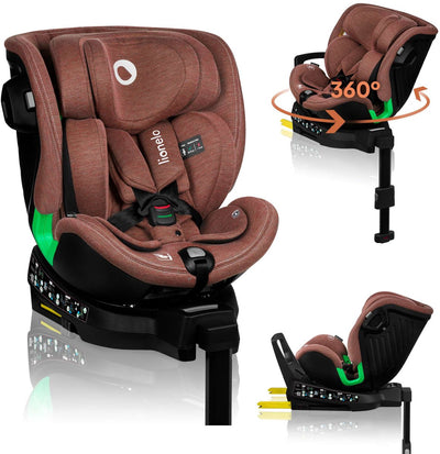Lionelo Harmony - siège auto i-size 4en1 - rotatif à 360° - siège large - isofix + pied de support - dos à la route jusqu'à 105 cm (18 kg) - 40 à 150 cm - 0 à 36 kg - protection latérale - RWF et FWF - housse en bambou - dri-seat - appui-tête réglable