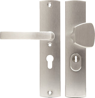 Ferrure de sécurité Axa (courbe plus) aluminium rectifié : poignée à bouton (bloc modèle s) pc55 avec protection anti-arrachement skg***