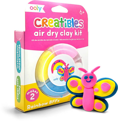 Ooly - creatibles - mini kit d'argile séchée à l'air - arc-en-ciel bff's - 4 couleurs d'argile