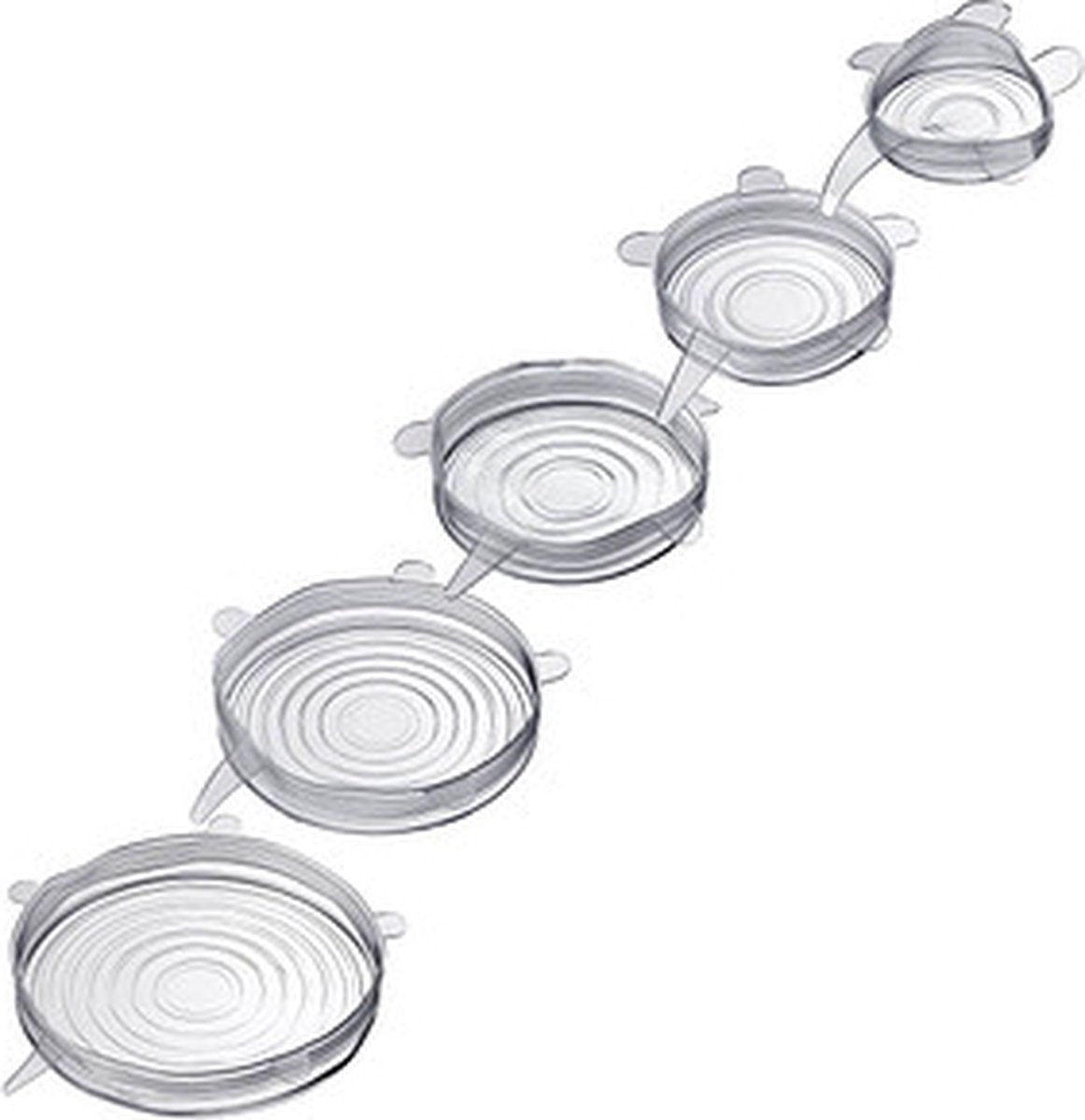 Westmark lot de 5 couvercles en silicone pour aliments frais transparents ø 6,5 ; 9,5 ; 14,5 ; 16,5 20,5 cm