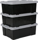 Boîte de rangement Iris power box - 43l - plastique - gris noir - lot de 3