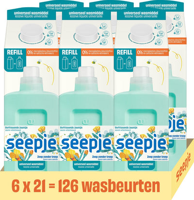 Recharge de détergent Seepje universelle - 6 x 945 ml - pack économique