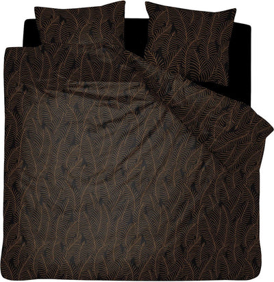 Damai bellezza - housse de couette - satin - 240x200 220 cm - noir + 2 taies d'oreiller 60x70