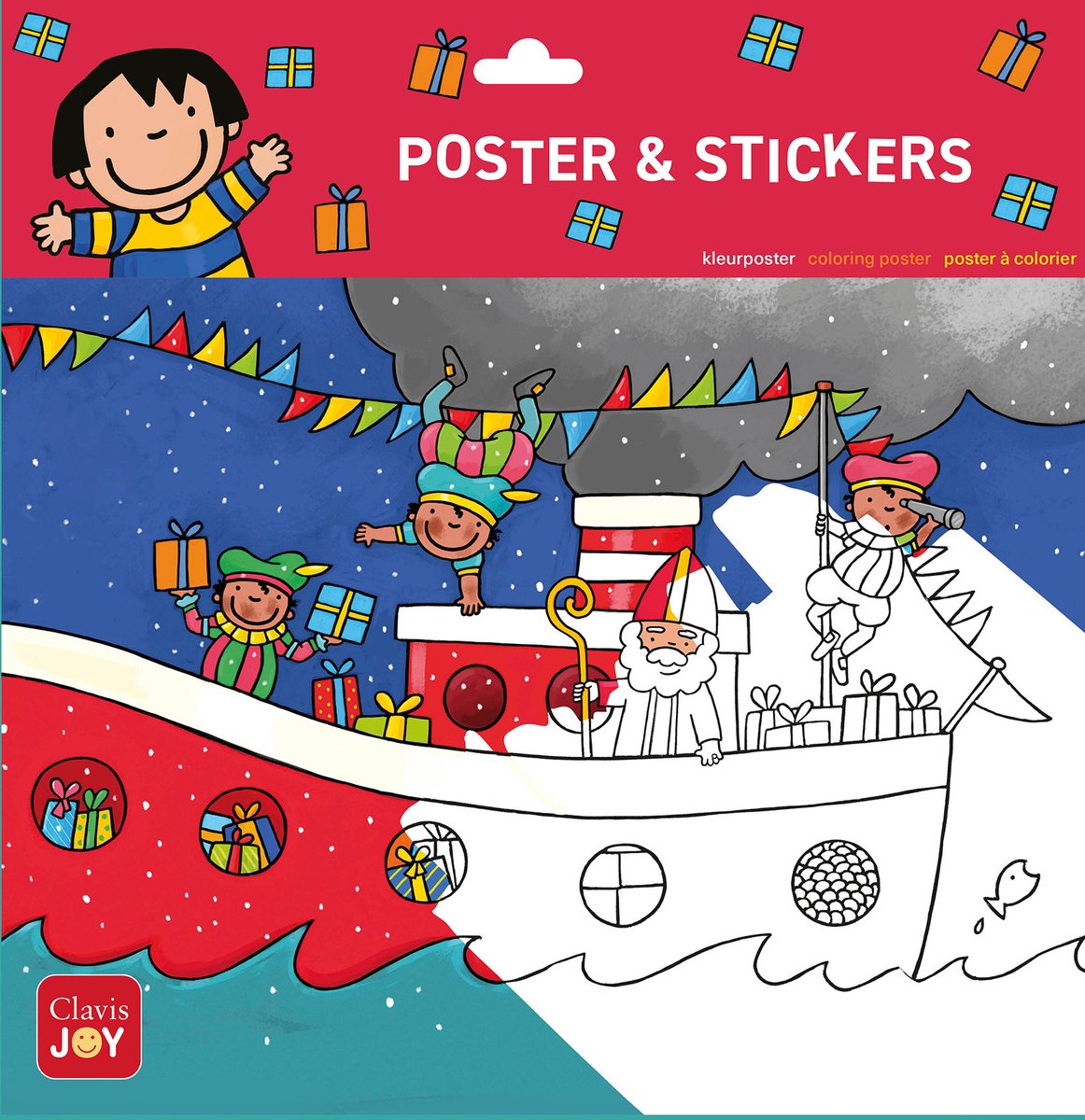 Clavis joy affiche à colorier Anna et Sinterklaas
