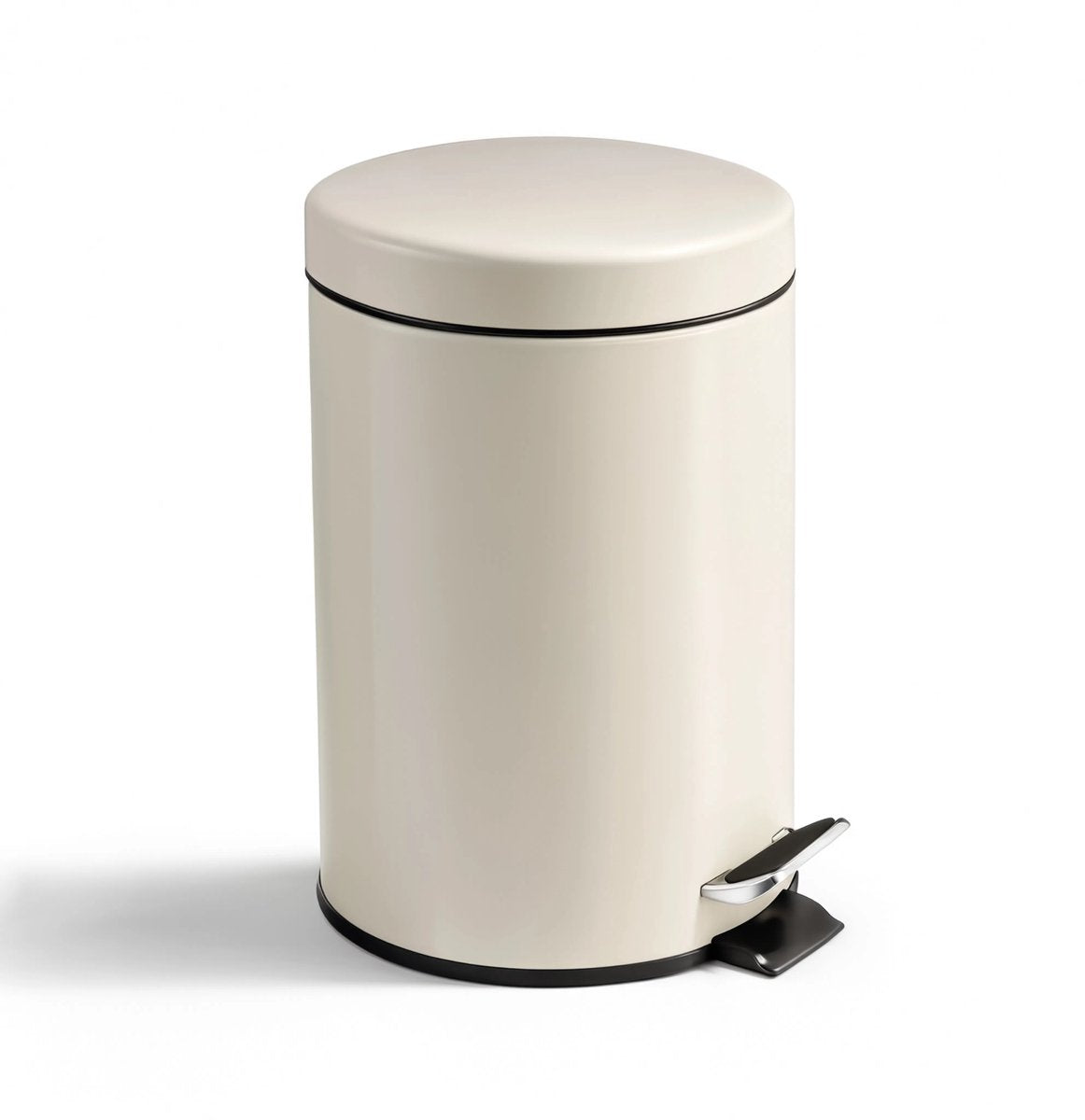Faire taire. living hush living - poubelle 3l en métal - couvercle à fermeture douce - seau intérieur amovible - extra compact - pour petites toilettes et salles de bains - à