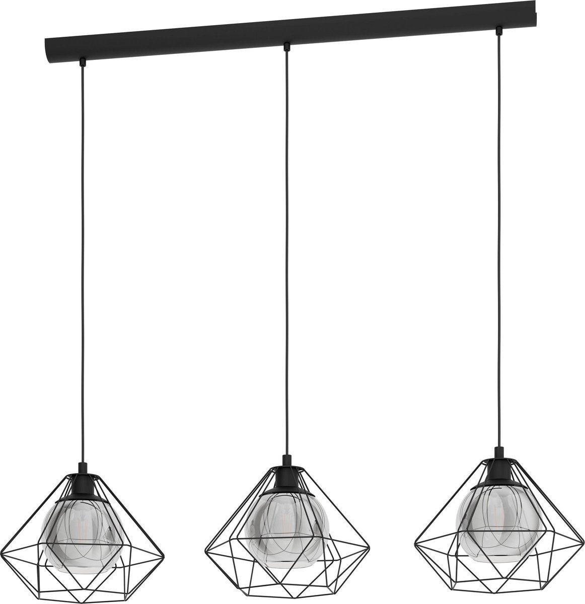 Eglo Vernham - lampe suspendue - e27 - 114,5 cm - noir