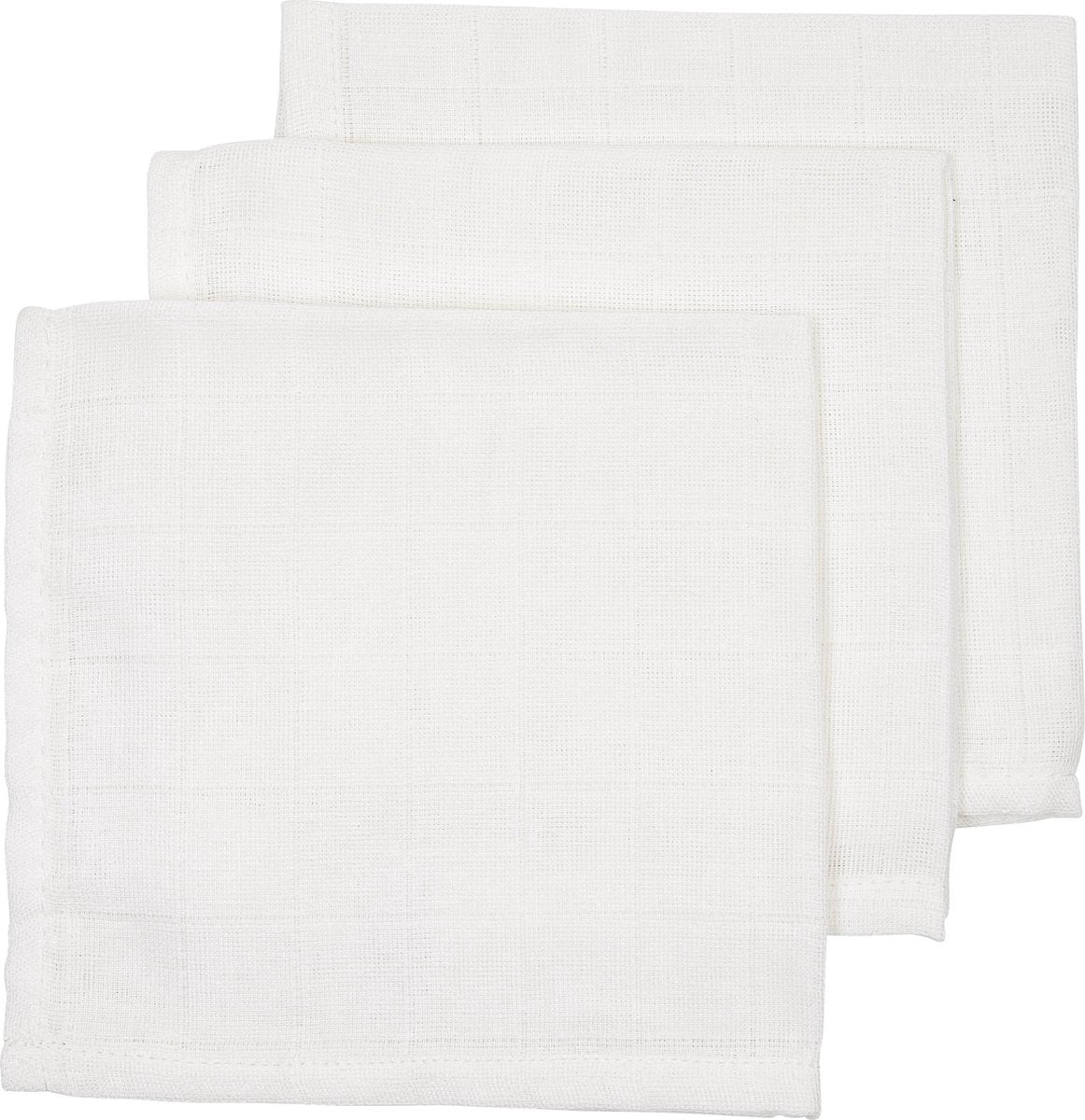 Lingettes visage Meyco baby uni - pack de 3 - hydrophiles - blanc - 30x30cm