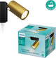Philips LED Philips Idris spot - spot de plafond - résistant aux éclaboussures IP44 - noir avec or - 5W - lampe de salle de bain - un point lumineux - convient uniquement aux spots LED