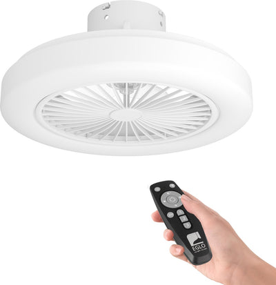 Eglo ortona - ventilateur de plafond avec lampe - ø46cm - 3 vitesses - LED dimmable - économe en énergie - ac durée de vie plus longue - blanc