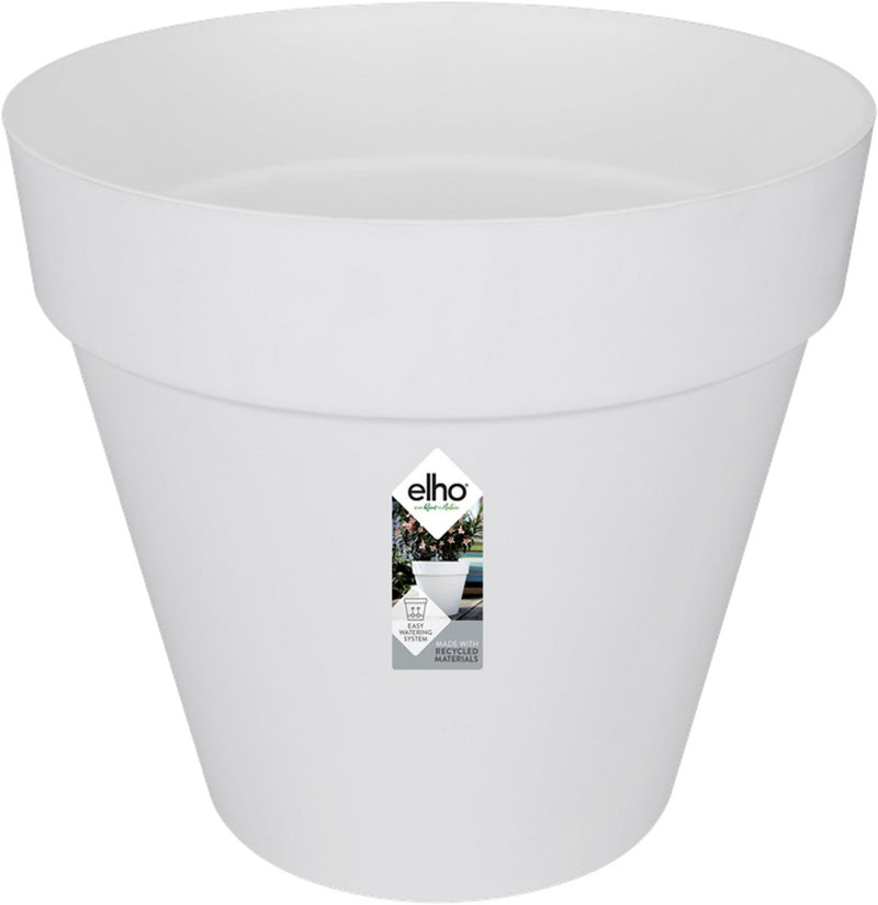 Elho loft urban round 60 - grand pot de fleur d'extérieur - réservoir d'eau - 100% plastique recyclé - ø 58,0 x h 54,0 cm - blanc