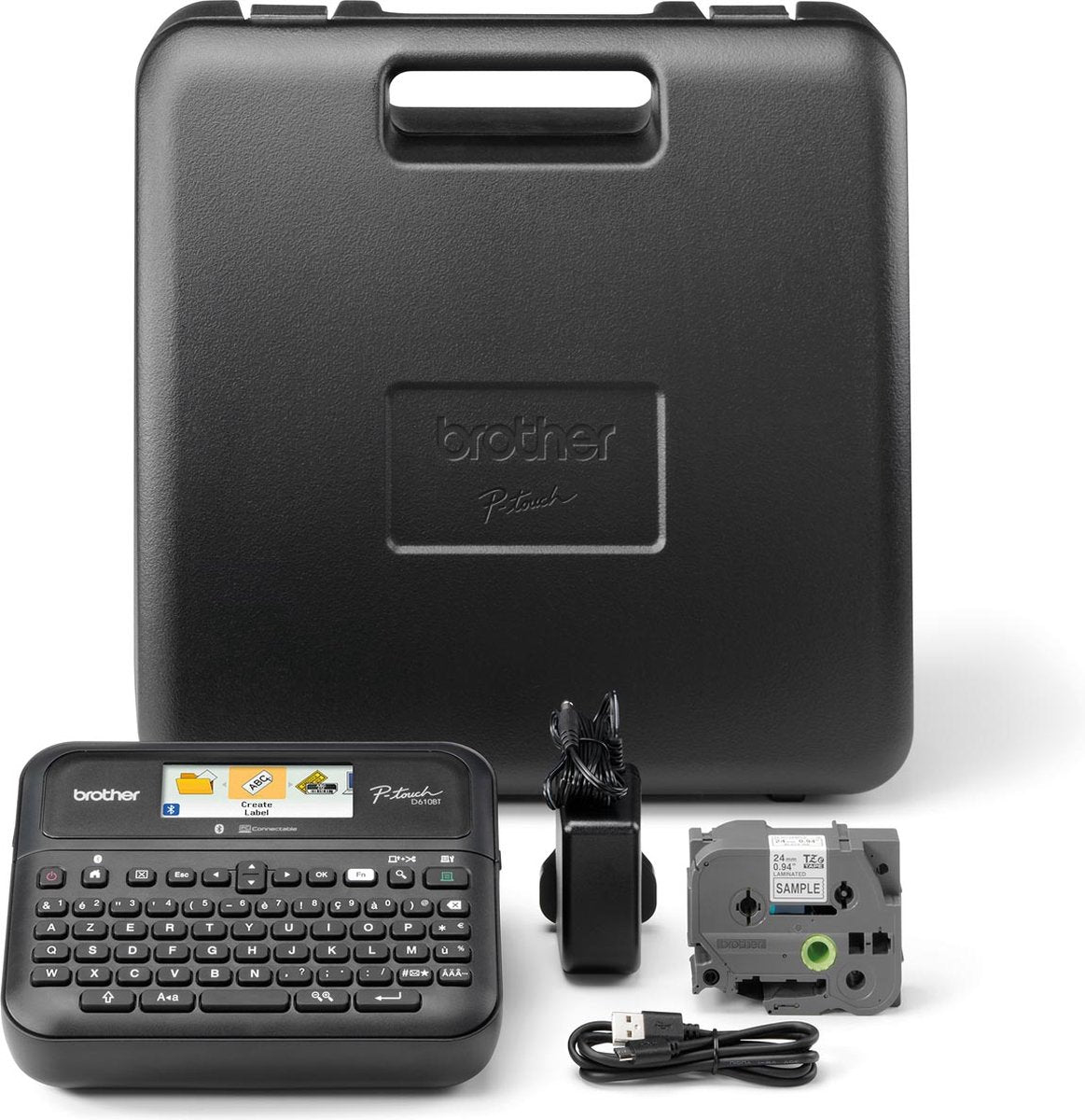 Imprimante d'étiquettes thermique Brother pt-d610btvp - azerty - 180 x 360 dpi - 30 mm sec - USB et Bluetooth - cassettes tze