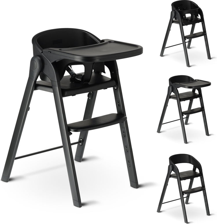 Chaise haute de luxe Deryan - chaise haute évolutive - pliable - noir