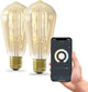 Lampe intelligente Calex - lot de 2 pièces - éclairage à filament LED wifi - e27 - ampoule intelligente rustique or - dimmable - lumière blanche chaude - 7w