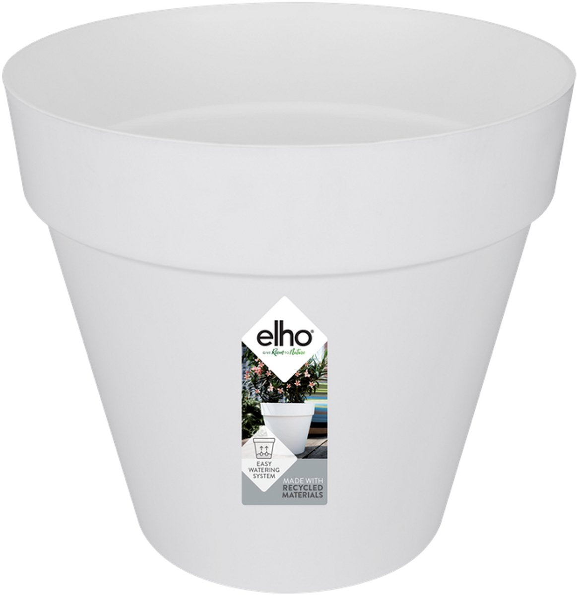 Elho loft urban round 25 - pot de fleur d'extérieur - ø 24,5 x h 22,0 cm - blanc