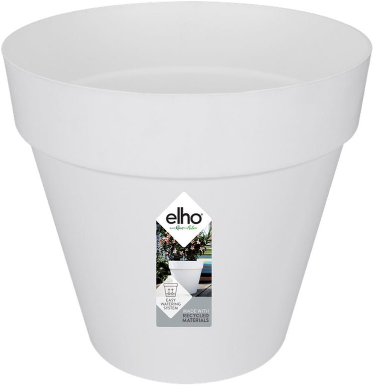 Elho loft urban round 25 - pot de fleur d'extérieur - ø 24,5 x h 22,0 cm - blanc