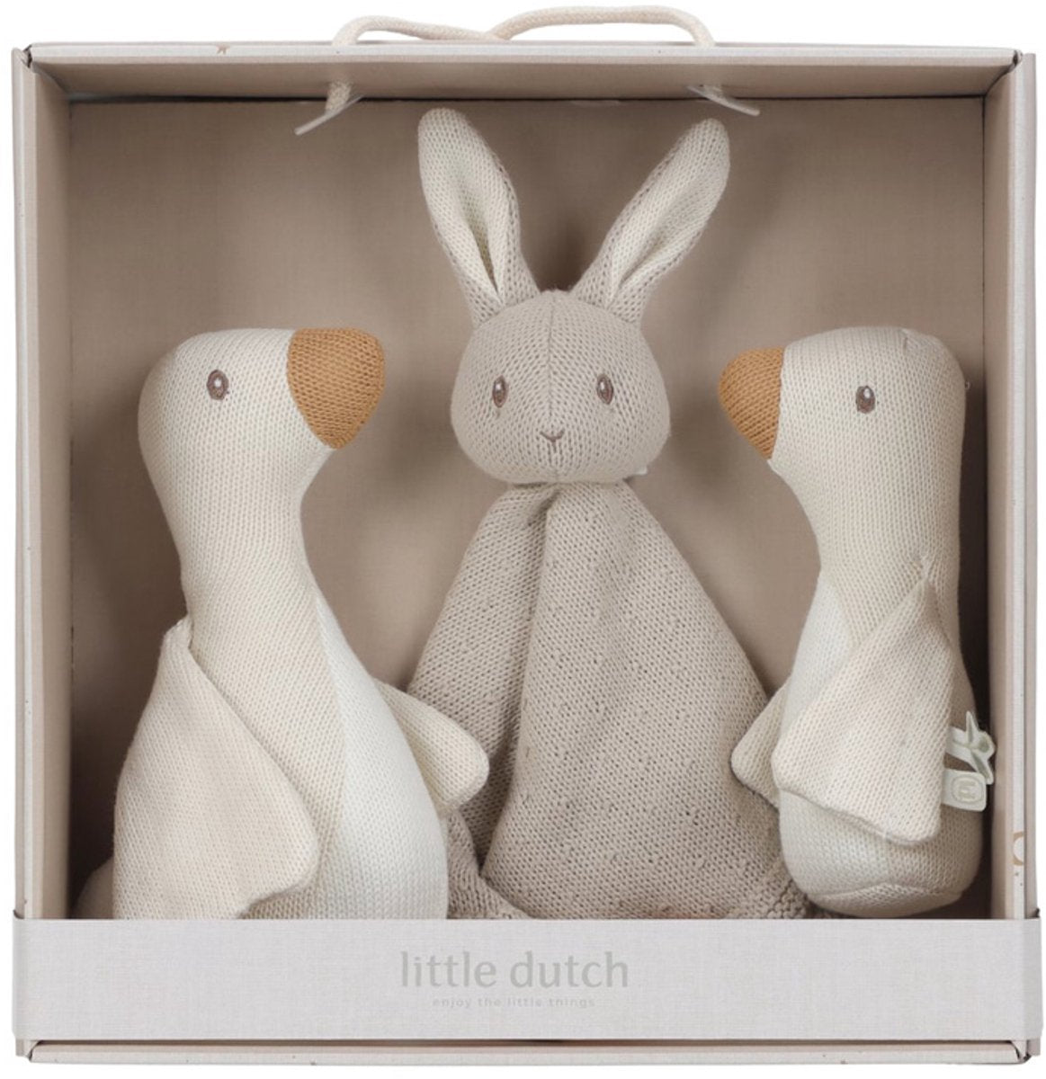 Coffret cadeau tricoté naturel pour nouveau-né Little Dutch