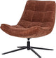 Fauteuil pivotant Woood maudi - chenille - marron - 84x74x86