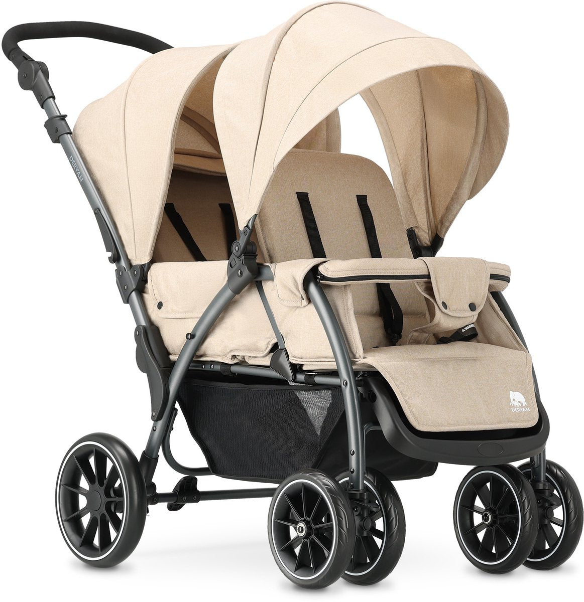 Deryan Elena Duo Buggy - Double Buggy - Compact Léger - Nougat