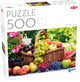 Panier de fruits tactique – puzzle – 500 pièces – panier de fruits colorés – nature morte et illustration alimentaire – haute qualité scandinave