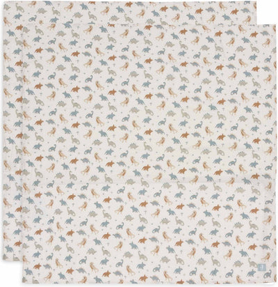 Jollein - tissu hydrophile grand 115x115cm - lange - coton doux - 2 pièces - rugissant