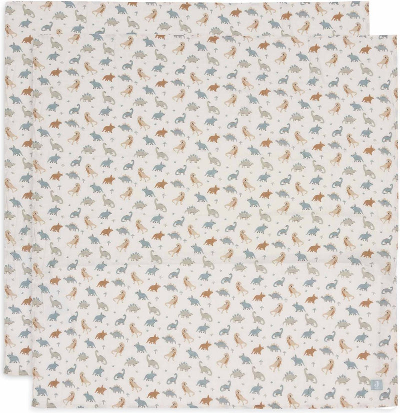 Jollein - tissu hydrophile grand 115x115cm - lange - coton doux - 2 pièces - rugissant