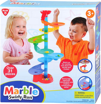 Jouez à la piste en marbre avec des plates-formes rondes, 31dlg.