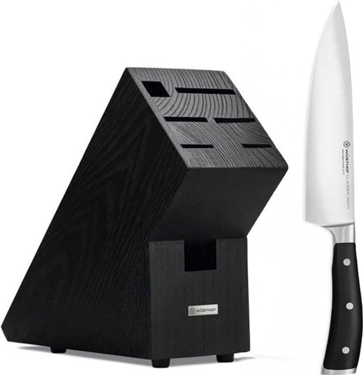 Wusthof - couteau de chef classic ikon 20cm + bloc à couteaux noir offert