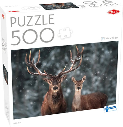Tactic noble cerf – puzzle – 500 pièces – cerf élaphe dans un paysage forestier – nature et faune – haute qualité scandinave