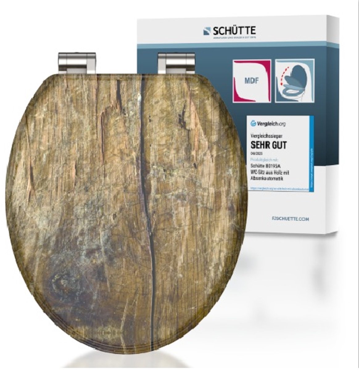 Schütte schütte siège de toilette en bois massif mdf marron