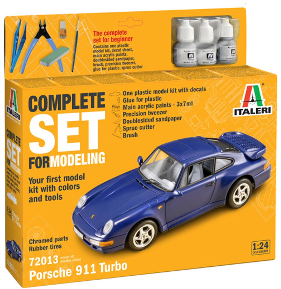 Italeri modélisme voiture en kit - 72013 porsche 911 - voiture - kit de démarrage plastique - 1:24 - modélisme