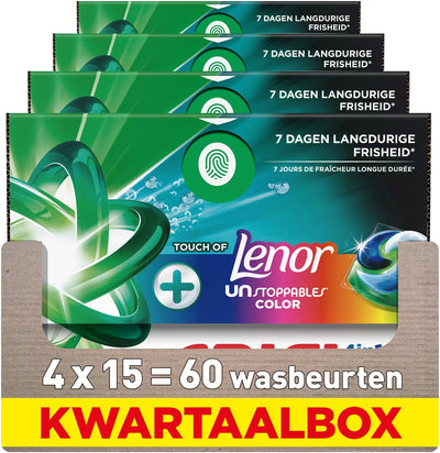 Dosettes détergentes Ariel 4en1 couleur lenor imparable - 4 x 15 pièces