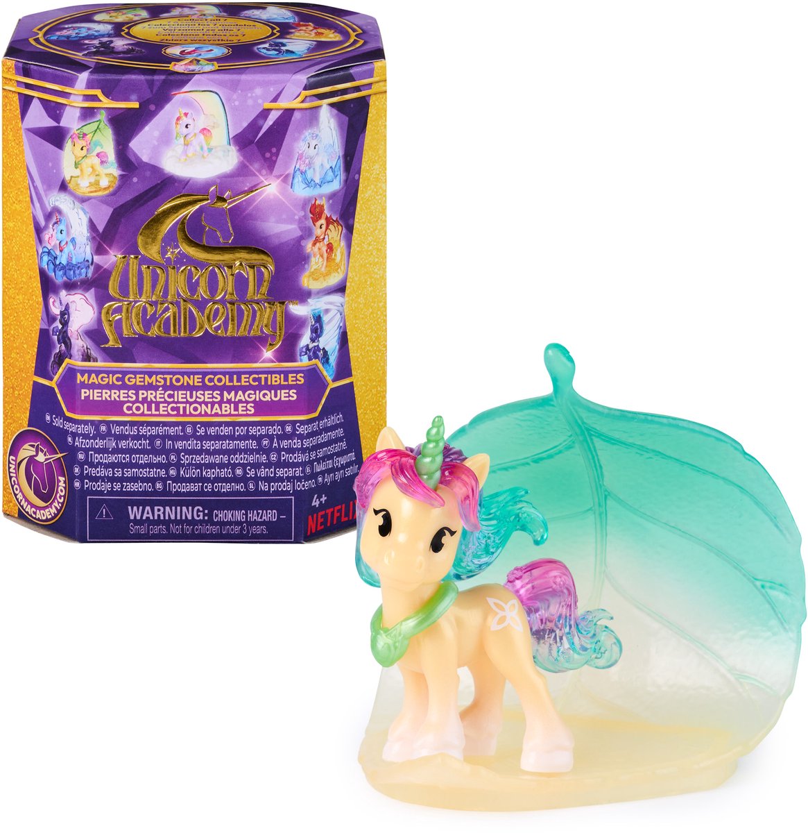 Académie de la Licorne - Licorne à collectionner avec figurine surprise magique en pierres précieuses - Jouets Licorne - Ensembles de jeu