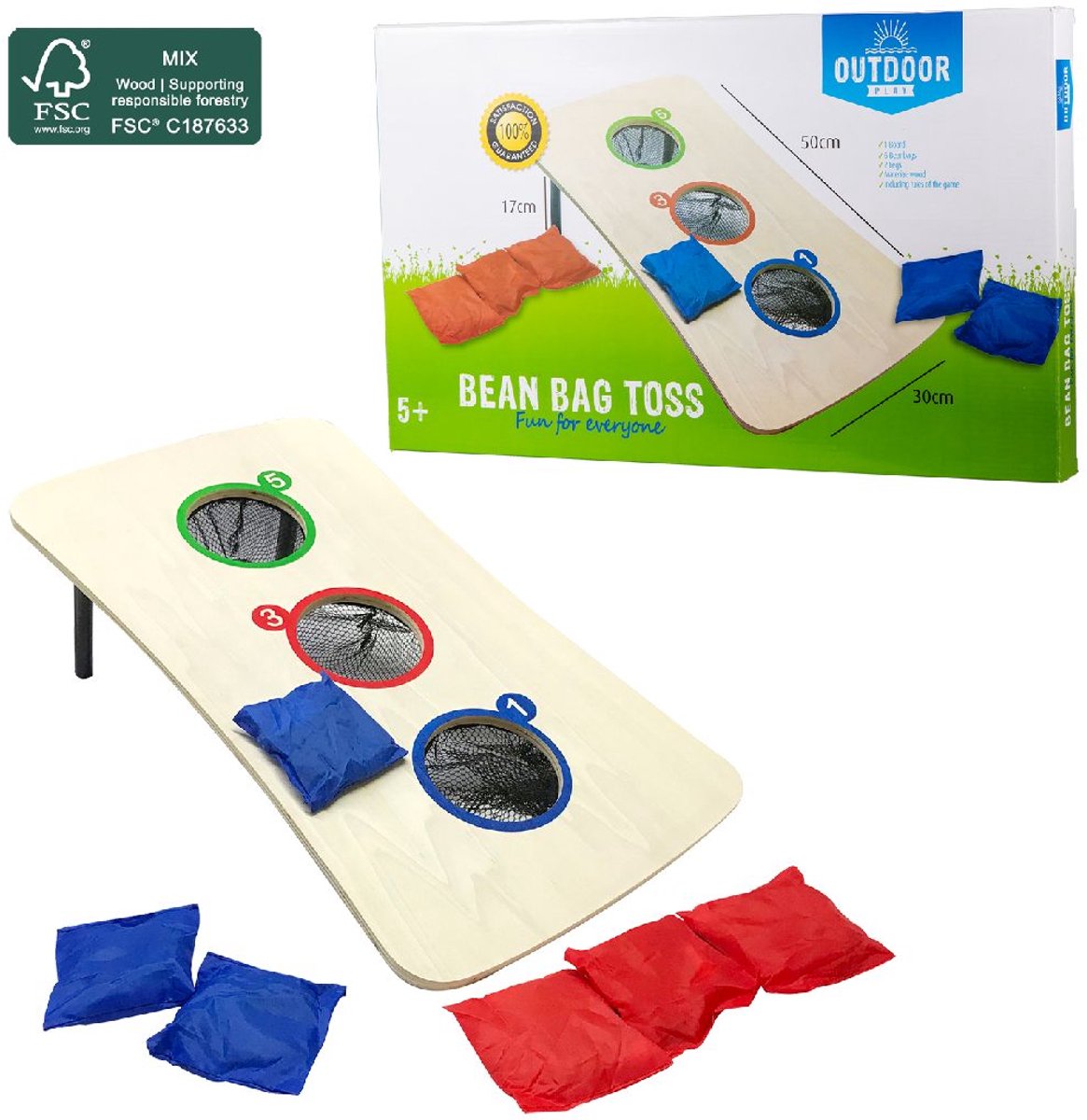 Jeu de lancer de poufs en plein air