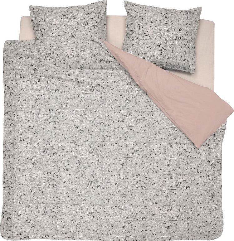 Parure housse de couette Damai coton bio 240x200 220 cm crème Swift + 2 taies d'oreiller 60x70