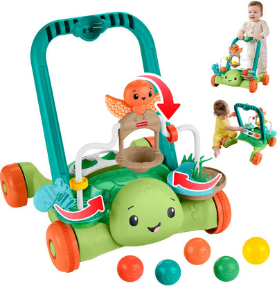 Fisher-price bouge avec votre marcheur de tortues - jouet à pousser et à activer avec 5 balles