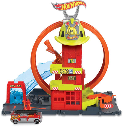 Super caserne de pompiers de Hot Wheels City - ensemble de figurines