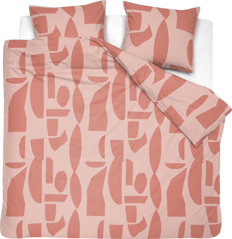 Cendrillon - barista - housse de couette - coton - 260x200 220 cm + 2 taies d'oreiller 60x70 - rose