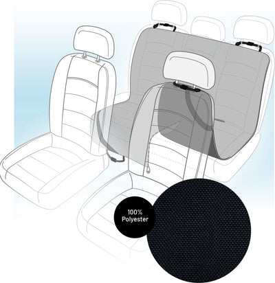 Couverture de protection Flamingo pour voiture coda - noir - 214 x 147 cm - protection de siège arrière extra large hydrofuge pour chiens
