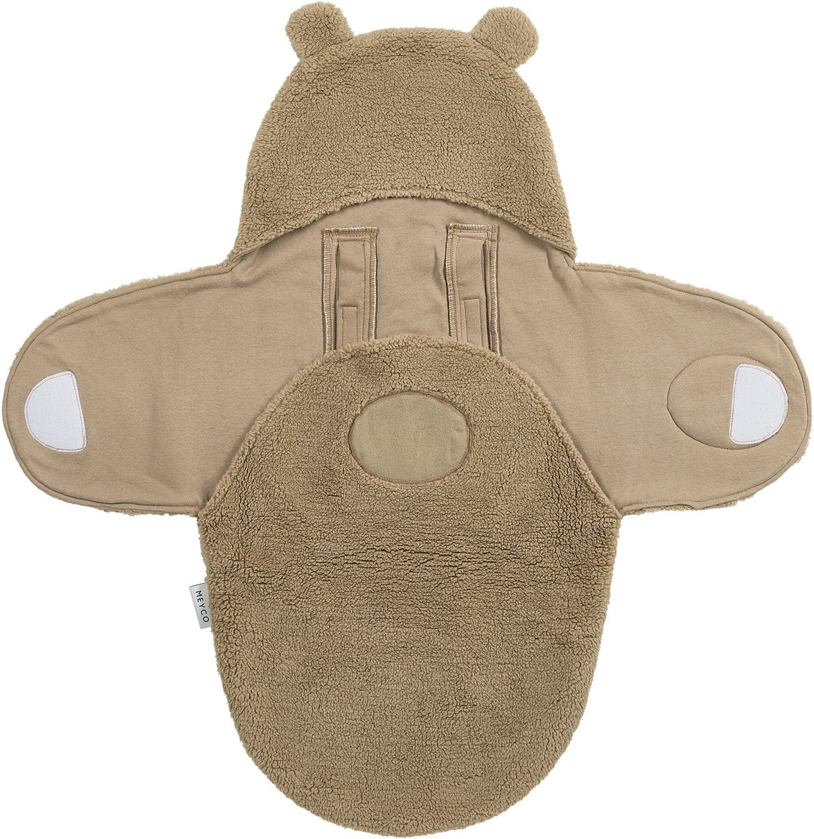 Couverture enveloppante Meyco pour bébé ours - peluche - marron chaud