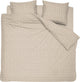Parure housse de couette 2 personnes Cendrillon Brecht 200x200cm coton coloris naturel + 2 taies d'oreiller 60x70