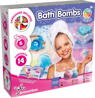 Science 4 you bombes de bain science4you - kit d'expérimentation - kit de fabrication de bombes de bain pour enfants à partir de 8 ans - 6 expériences - kit scientifique pédagogique