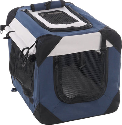 Caisse pour chien Flamingo – caisse de voyage pour chien – cage pliable – cage de transport geronimo l bleu – 81,5x58,5x58,5 cm