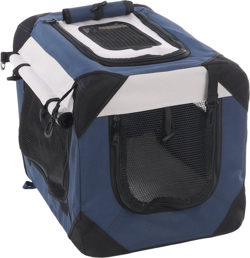 Caisse pour chien Flamingo – caisse de voyage pour chien – cage pliable – cage de transport geronimo l bleu – 81,5x58,5x58,5 cm