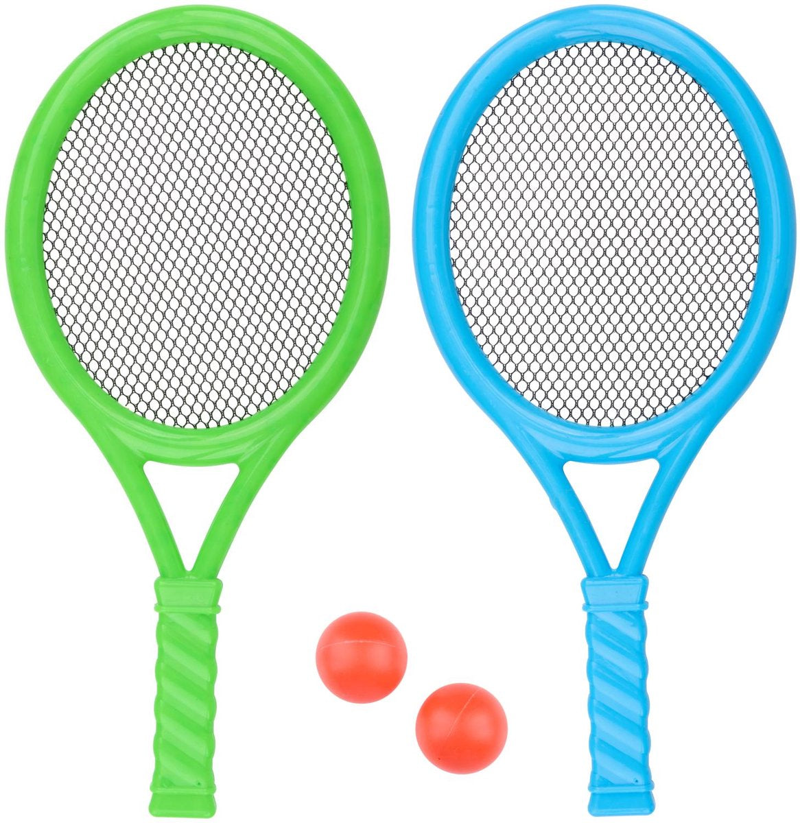 Eddy Toys ensemble de tennis 4 pièces - ensemble de jeu de tennis avec 2 raquettes de tennis et 2 balles - ensemble de tennis pour 2 joueurs - raquettes légères - jouets d'extérieur pour jardin et plage - article 29756