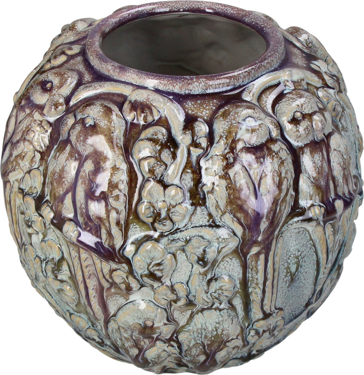 Vase collection Hd oiseaux faïence 22x22x19,5cm