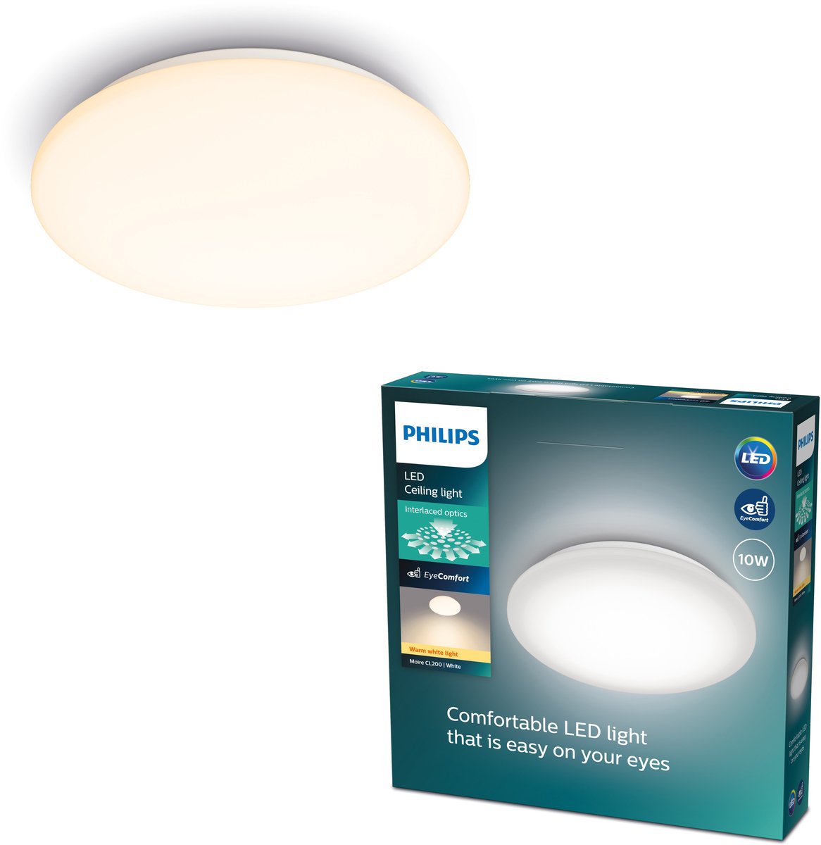 Philips LED Plafonnier Philips Moire - lumière blanc chaud - moyen