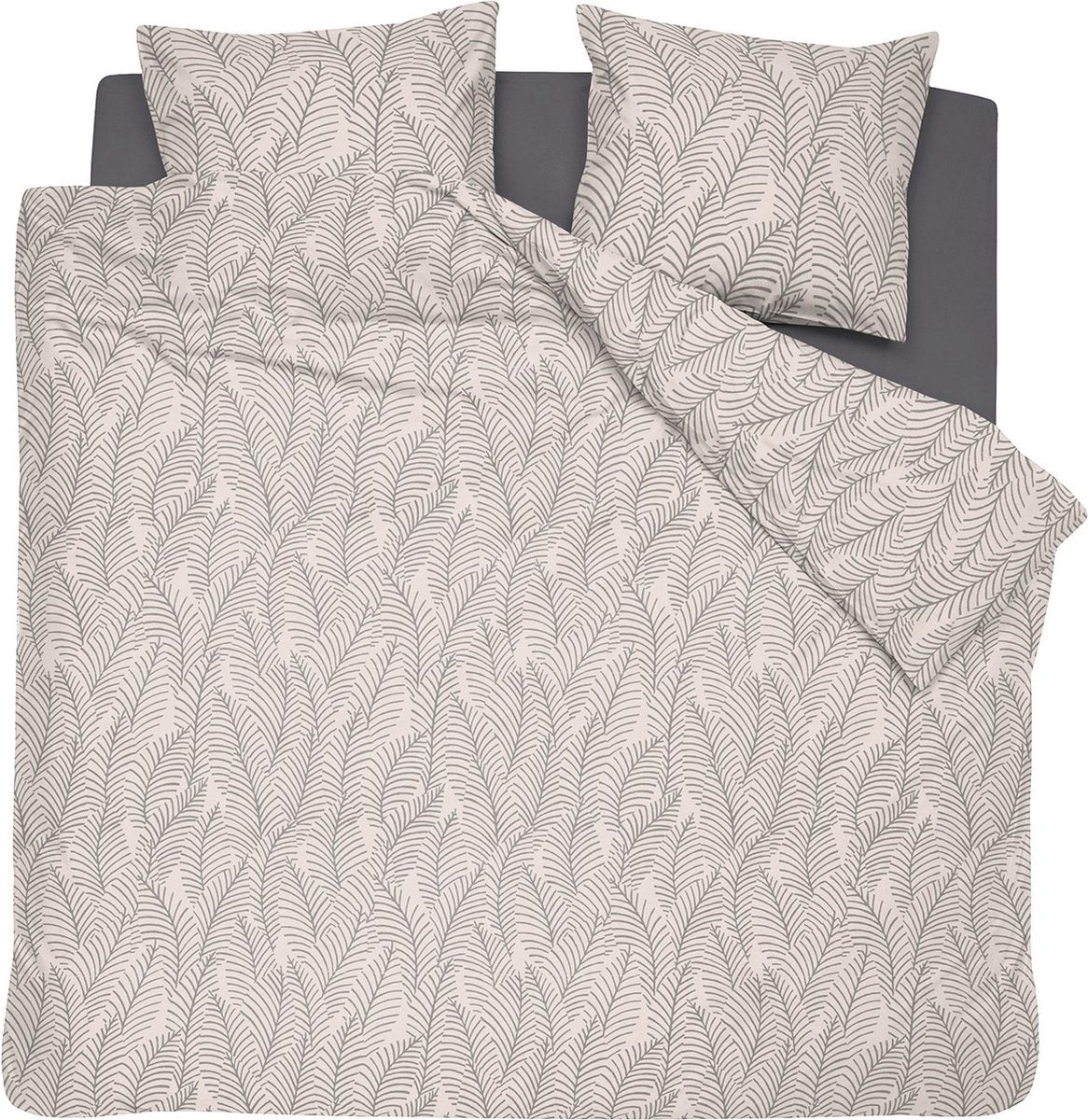 Damai bellezza - housse de couette - satin - 200x200 220 cm - crème + 2 taies d'oreiller 60x70