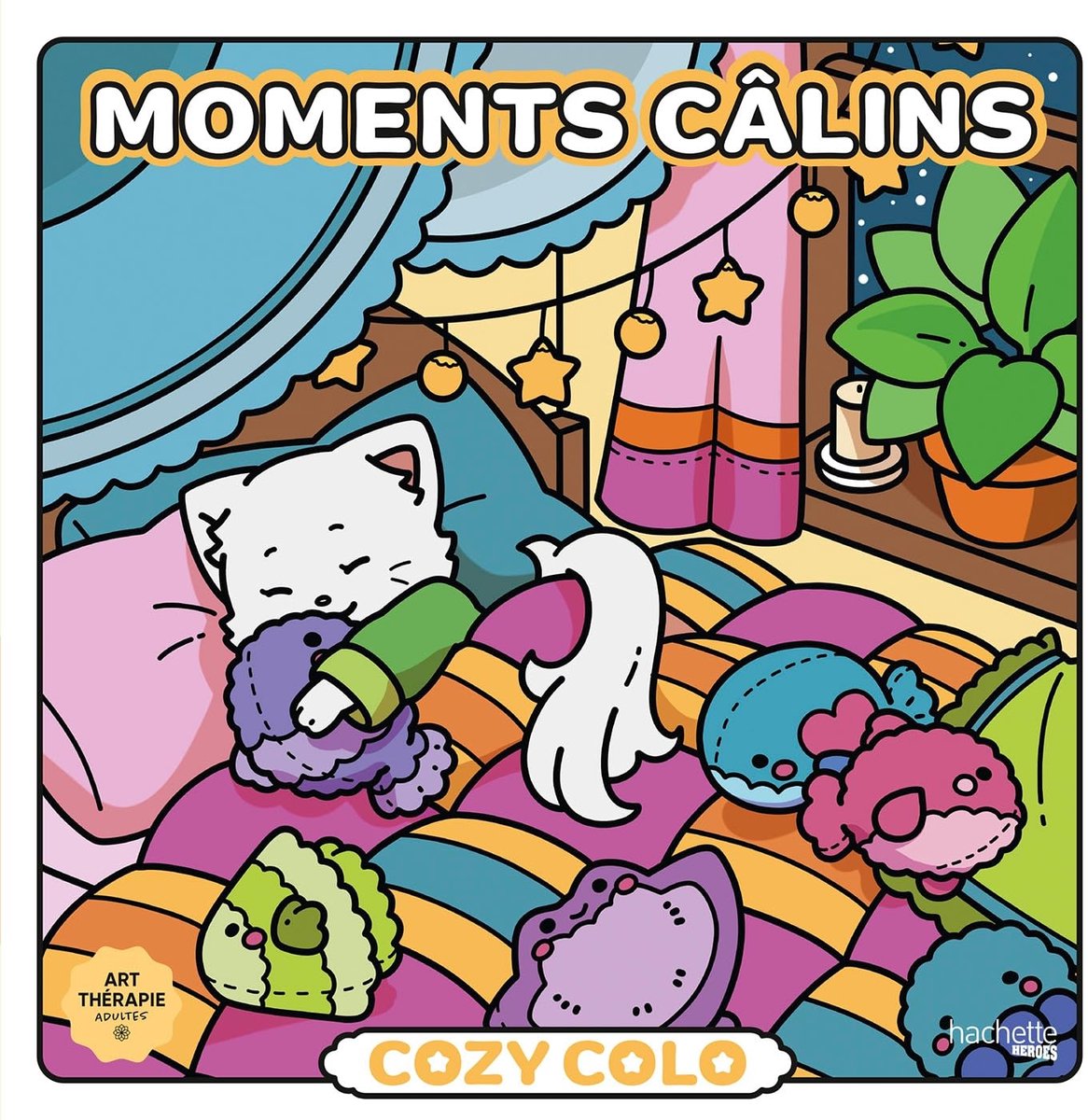 Hachette heros atelier créatif autres licences cosy colo cosy colo - moments calins moments câlins - hachette - livre de coloriage pour adultes et enfants